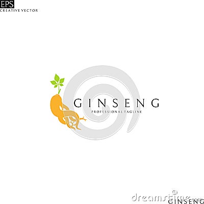 Ginseng root. Logo template Vector Illustration